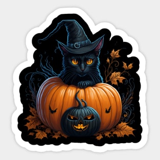 Cat In The Pumpkin Sticker